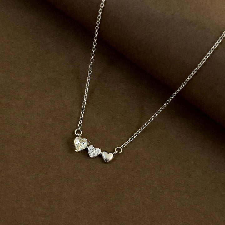 Trivia love trio silver anti-tarnish necklace - Salty Accessories