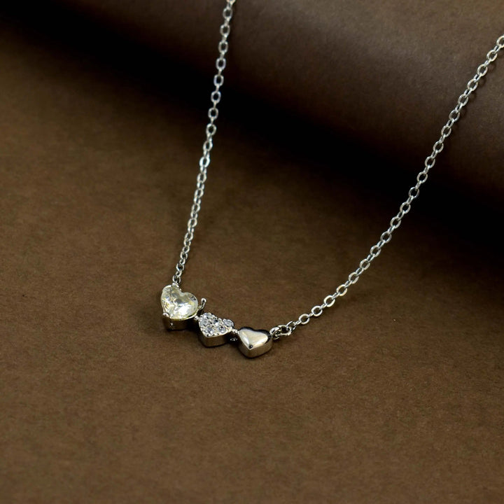 Trivia love trio silver anti-tarnish necklace - Salty Accessories