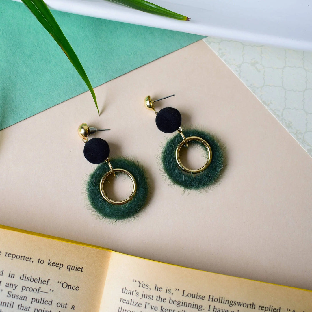Fur Ball Tassel Earrings - Salty Accessories