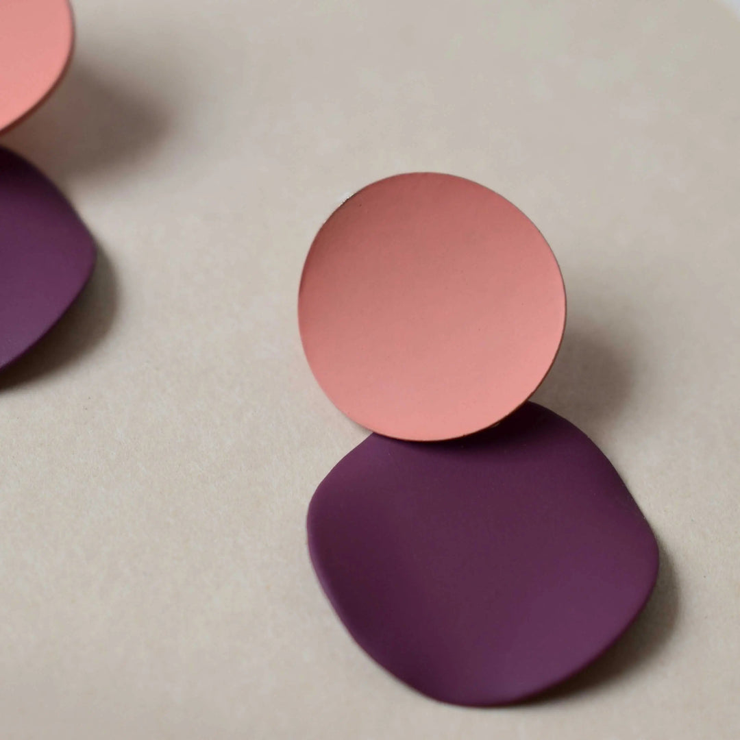 Tortoiseshell Round Geometric Drop Earrings - Salty Accessories