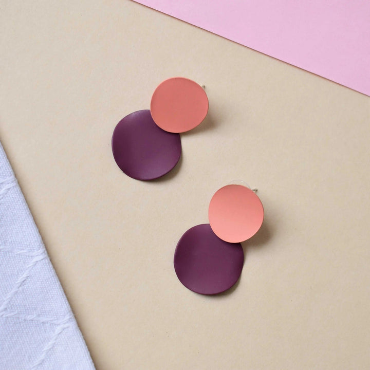 Tortoiseshell Round Geometric Drop Earrings - Salty Accessories