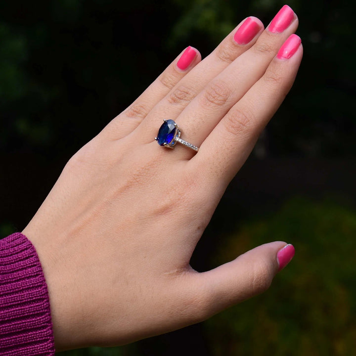 Blue Sapphire Gemstone Ring - Salty Accessories