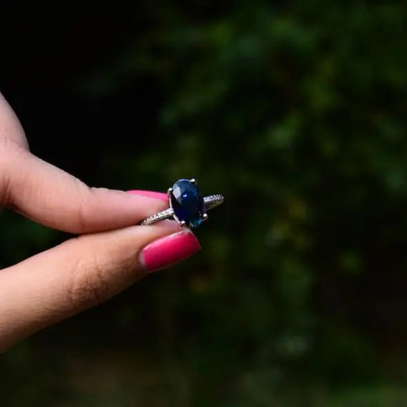 Blue Sapphire Gemstone Ring - Salty Accessories