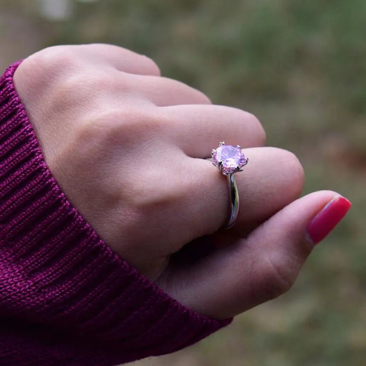 Amber Pink Promise Ring - Salty Accessories