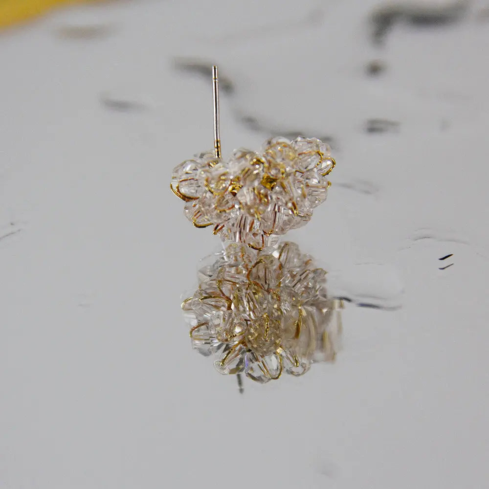 Dahlia Crystal Flower Stud Earrings