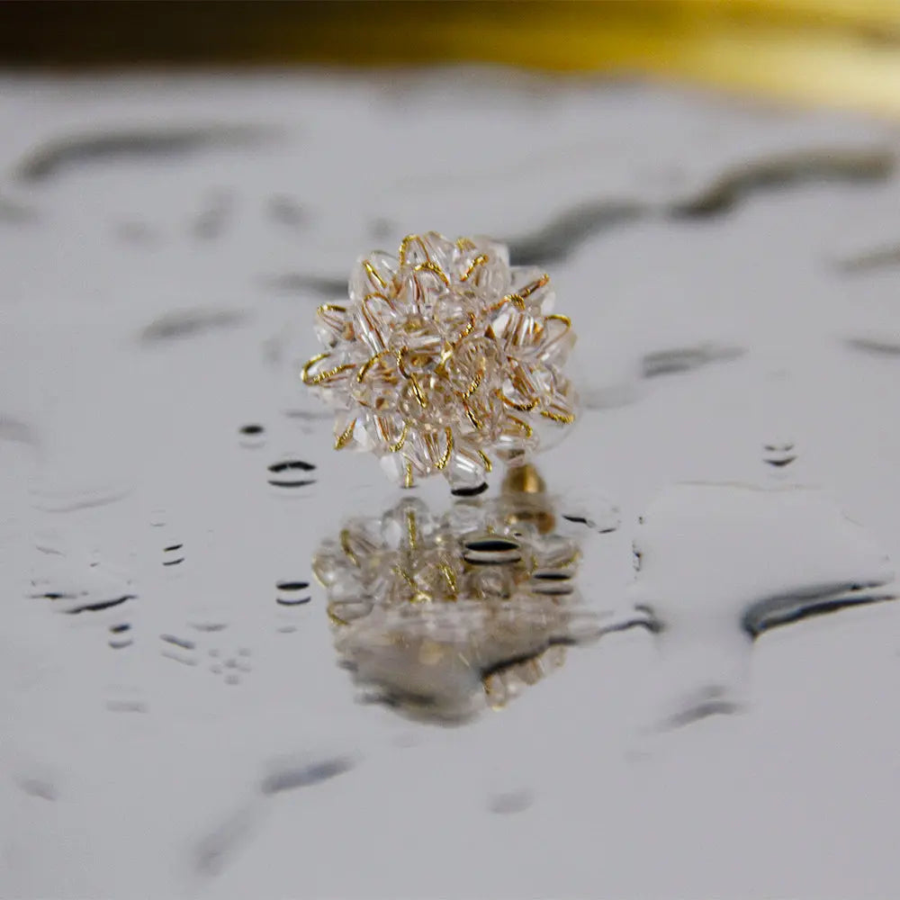 Dahlia Crystal Flower Stud Earrings