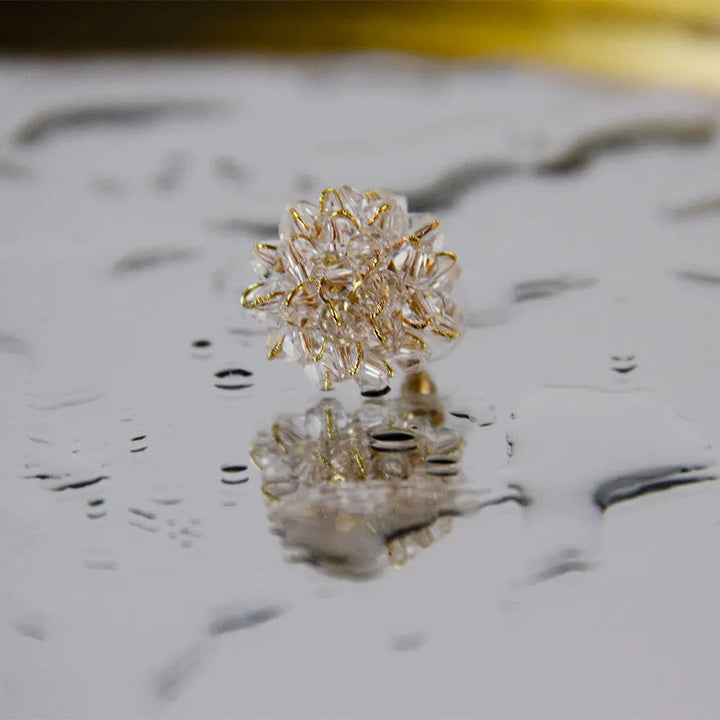 Dahlia Crystal Flower Stud Earrings