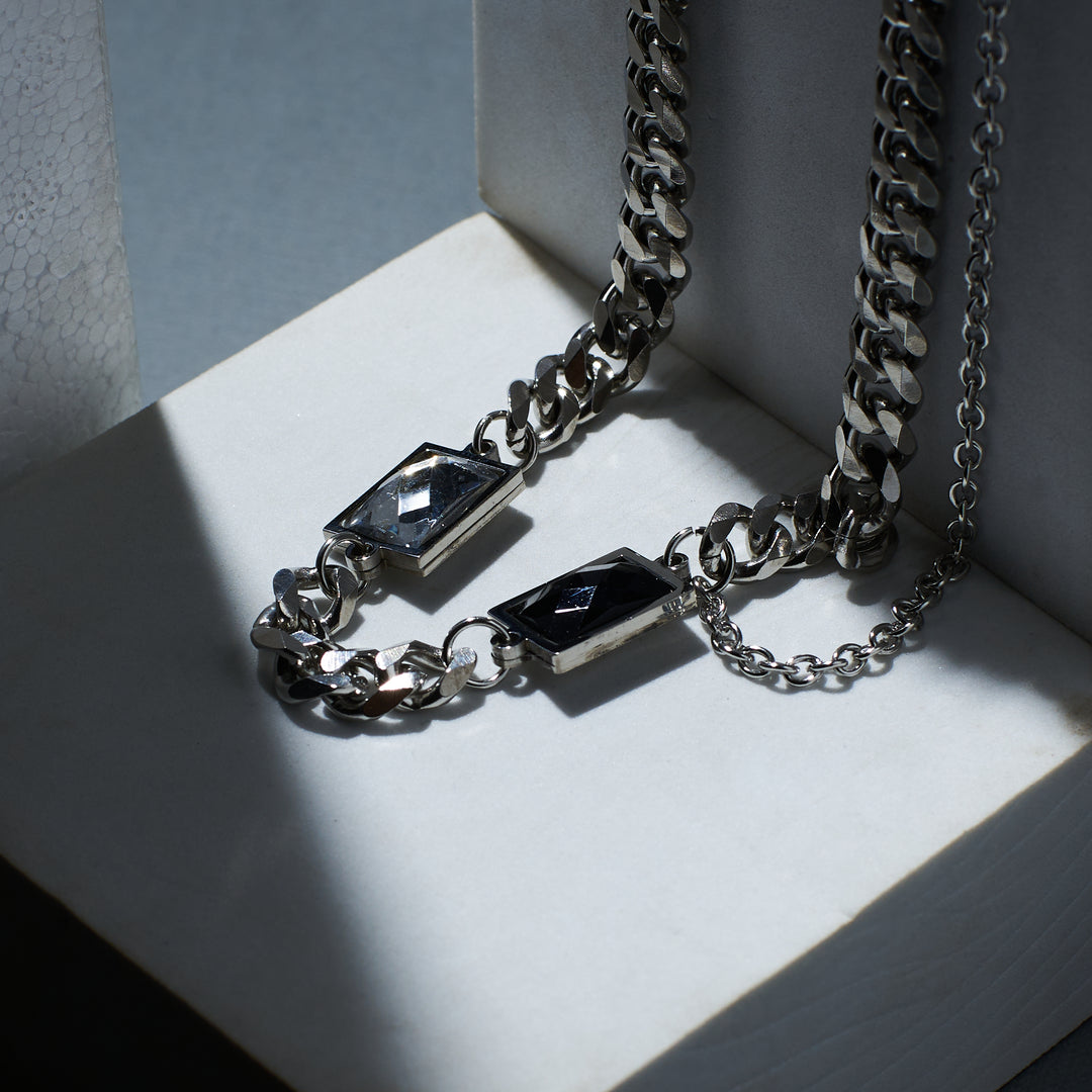 Dainty Black Stone Chain Salty Alpha