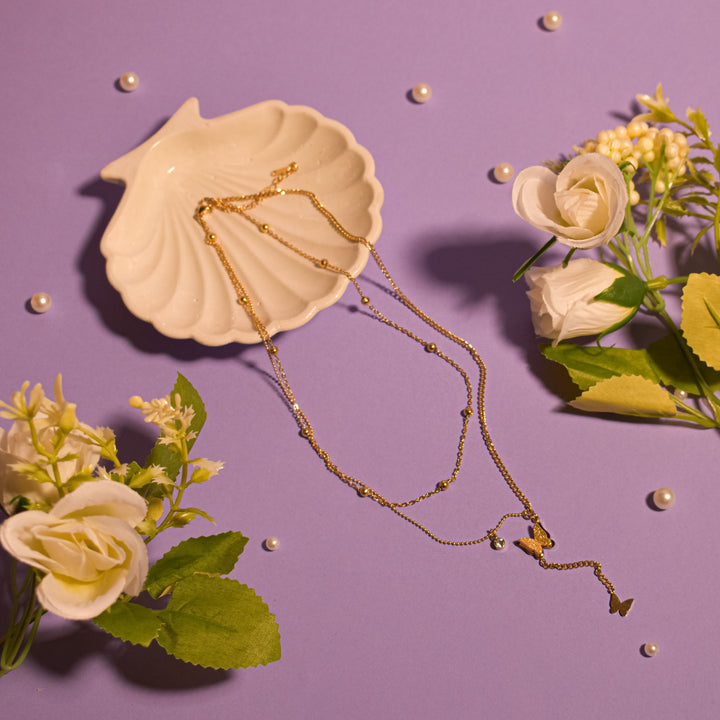 Dainty Winged Splendor Gold Necklace
