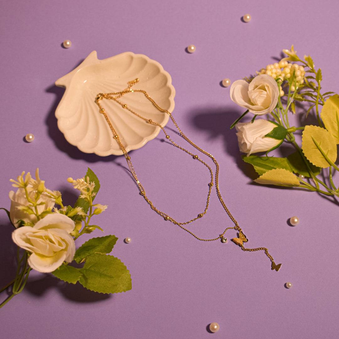 Dainty Winged Splendor Gold Necklace
