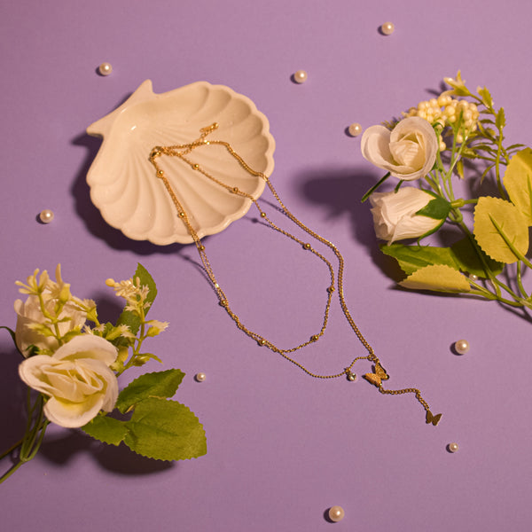 Dainty Winged Splendor Gold Necklace