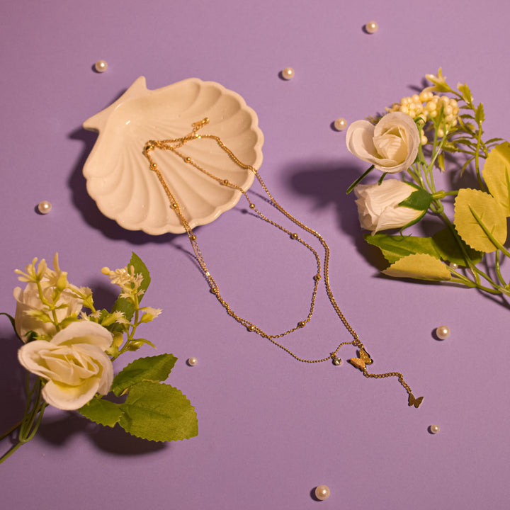 Dainty Winged Splendor Gold Necklace