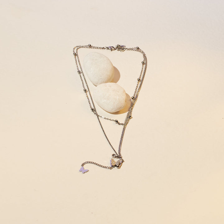 Dainty Winged Splendor Silver Necklace