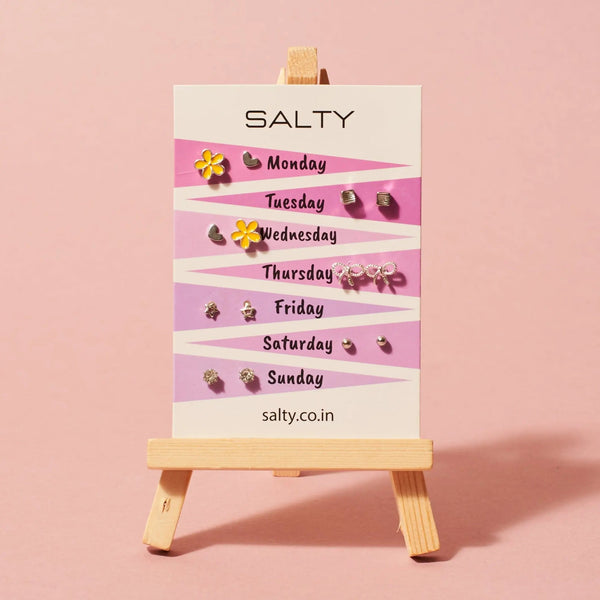 "Daisy" Weekly 7 Stud Earrings Set
