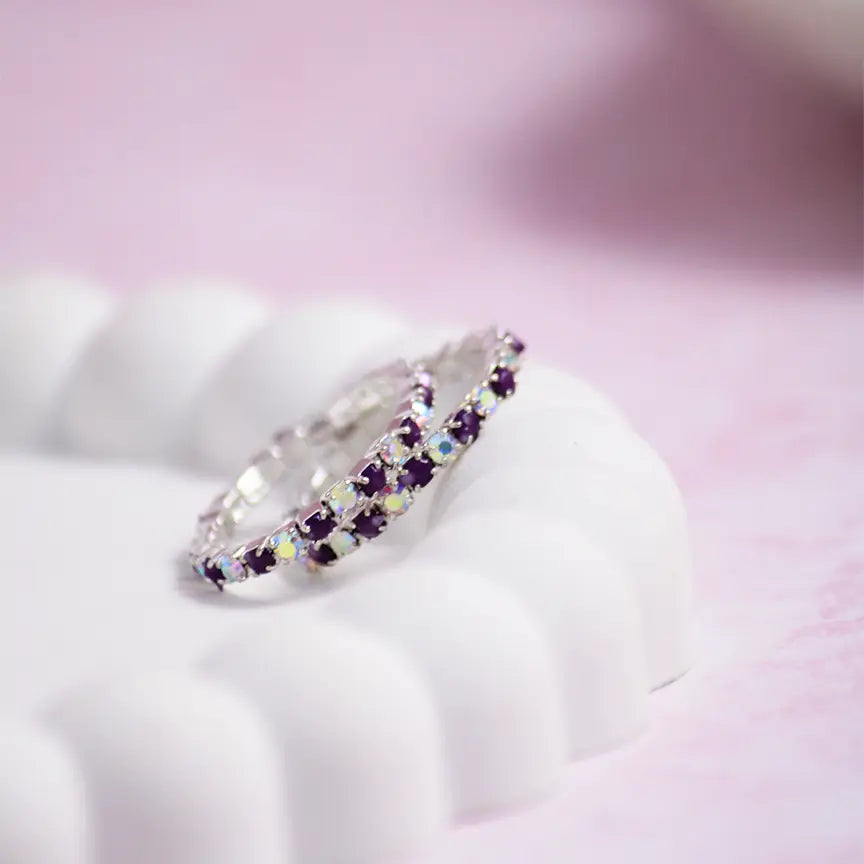 Dark Purple Martini - Stretchable Ring (Set of 2)