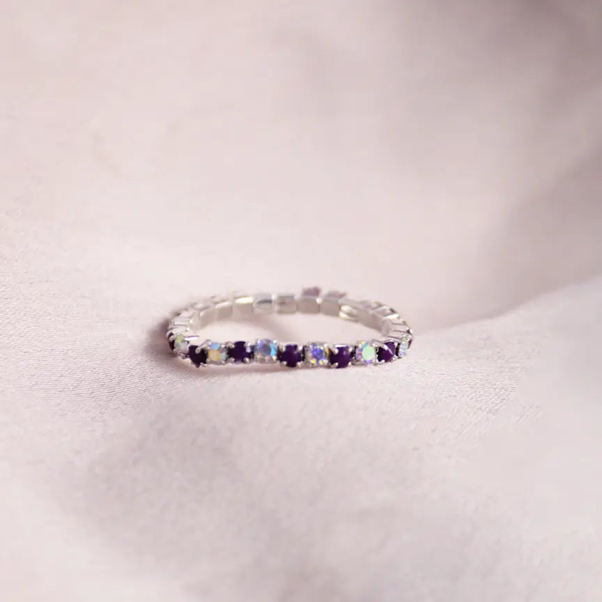 Dark Purple Martini - Stretchable Ring (Set of 2)