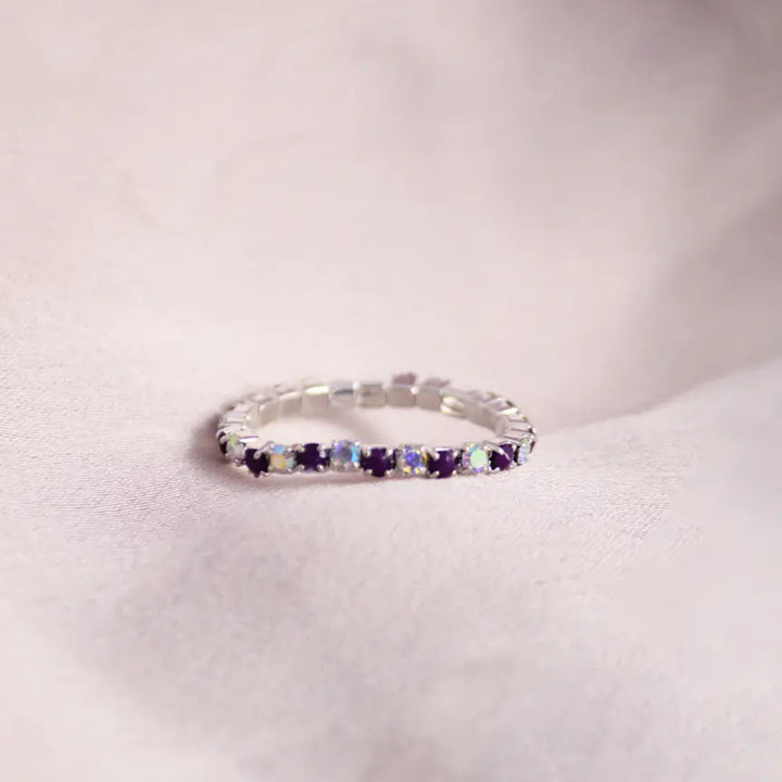 Dark Purple Martini - Stretchable Ring (Set of 2)