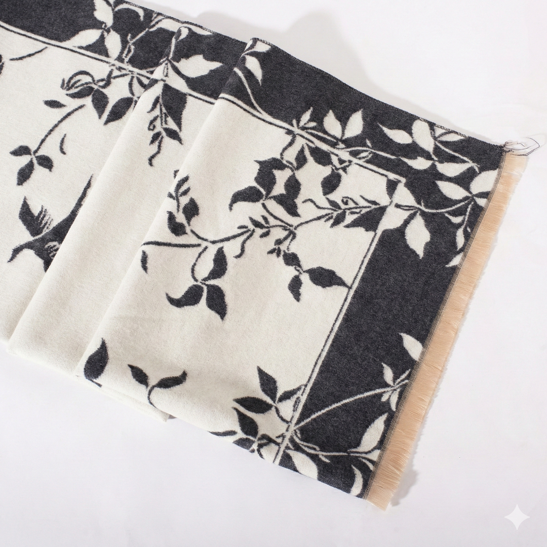 Winter Vine Reversible Shawl