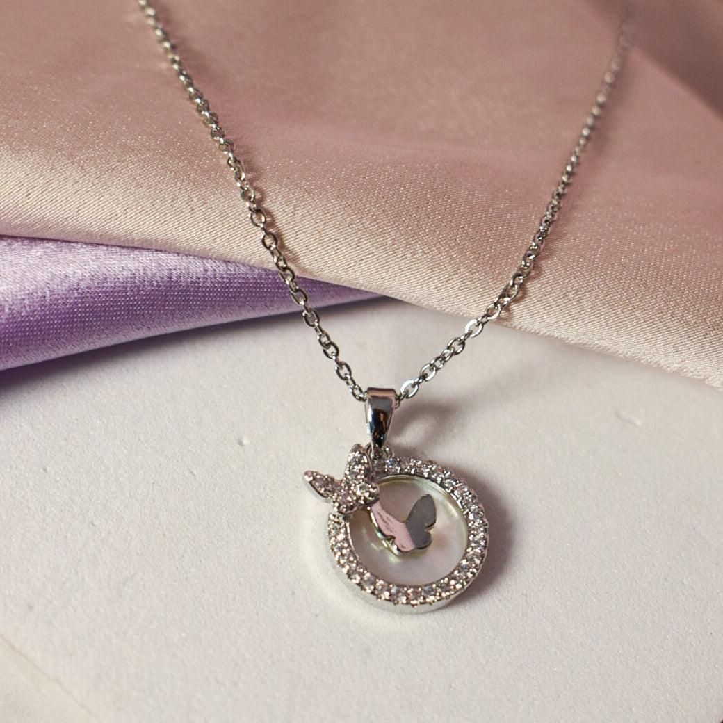 Delicate Gilded Charm Silver Necklace