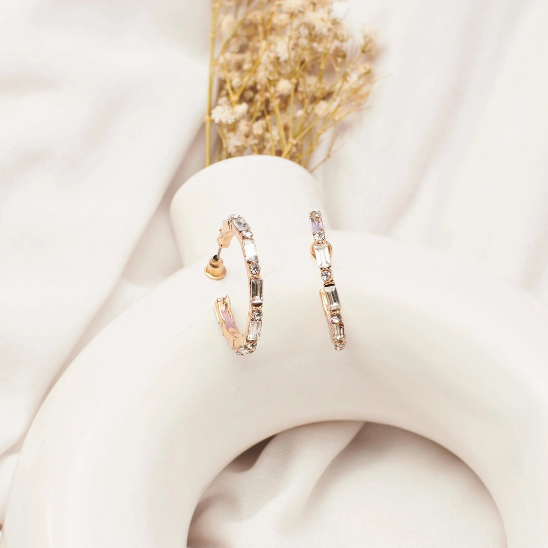 Diamond-Cut Golden Hoops | Salty