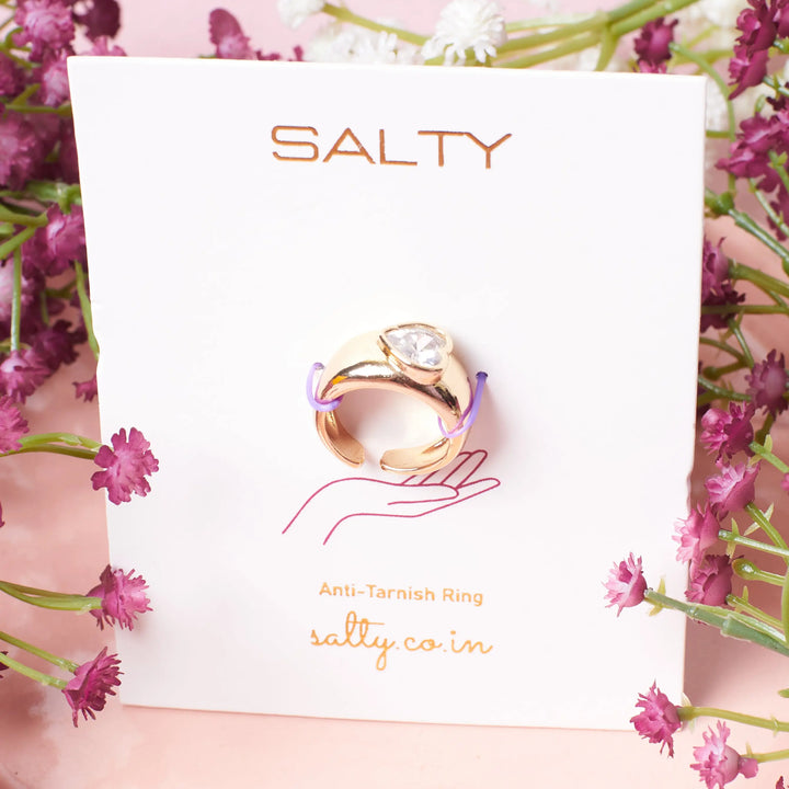 Diamond Heart Gold Ring | Salty