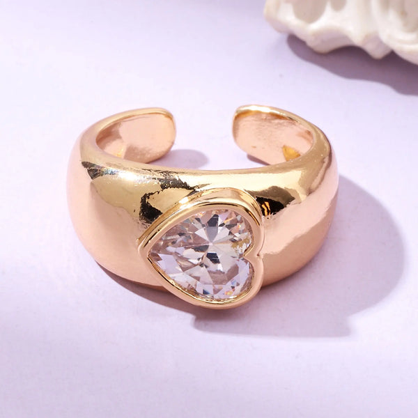 Diamond Heart Gold Ring