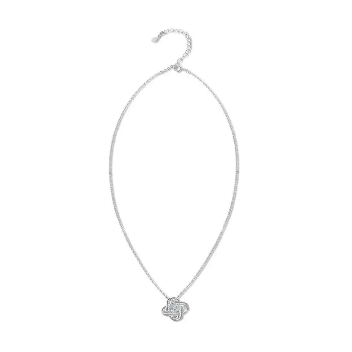 Diamond Twister Flower Necklace - Silver - Salty Accessories