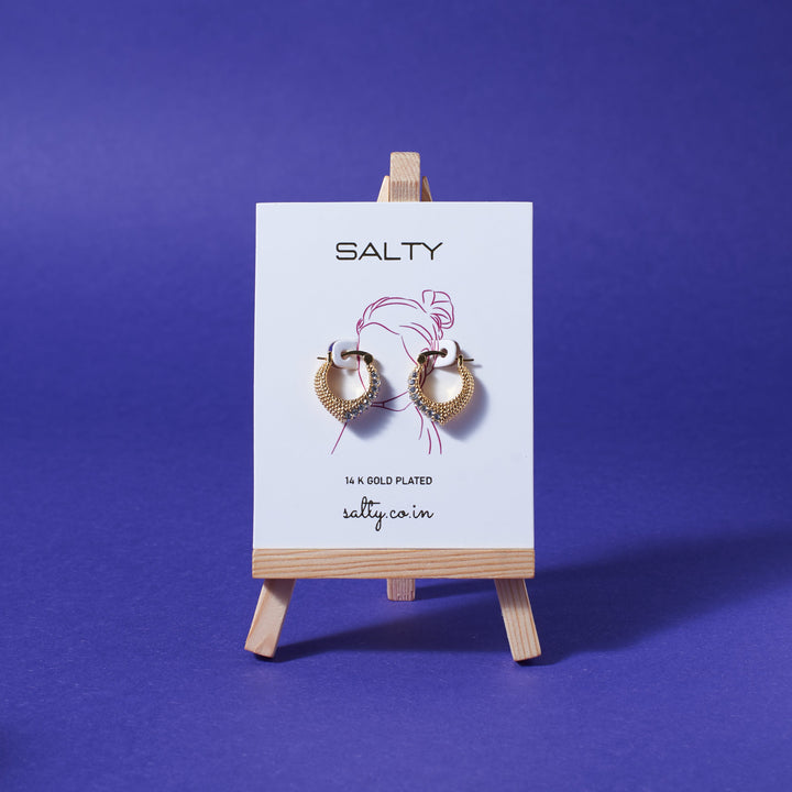 Diamond Blossom Elegance Hoops - Salty Accessories