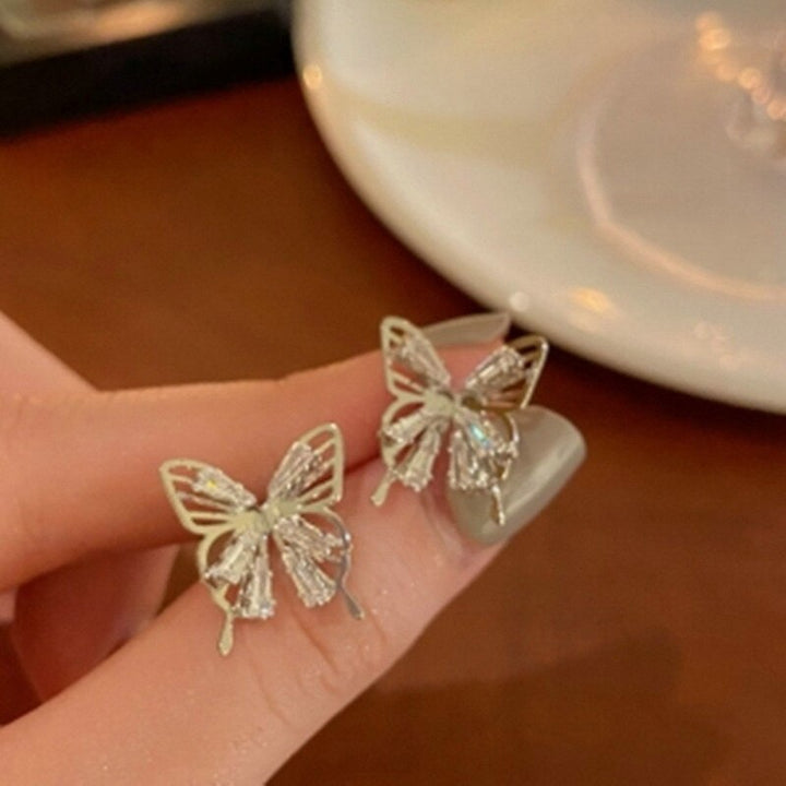 Diamond Butterfly Stud Earrings Salty