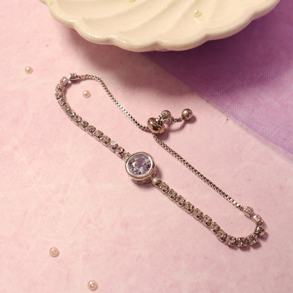 Diamond Essence Minimalist Bracelet - Silver