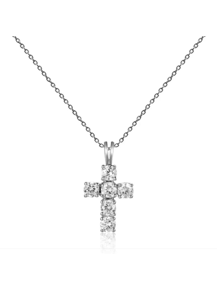 Diamond Filled Silver Cross - Salty Accessories