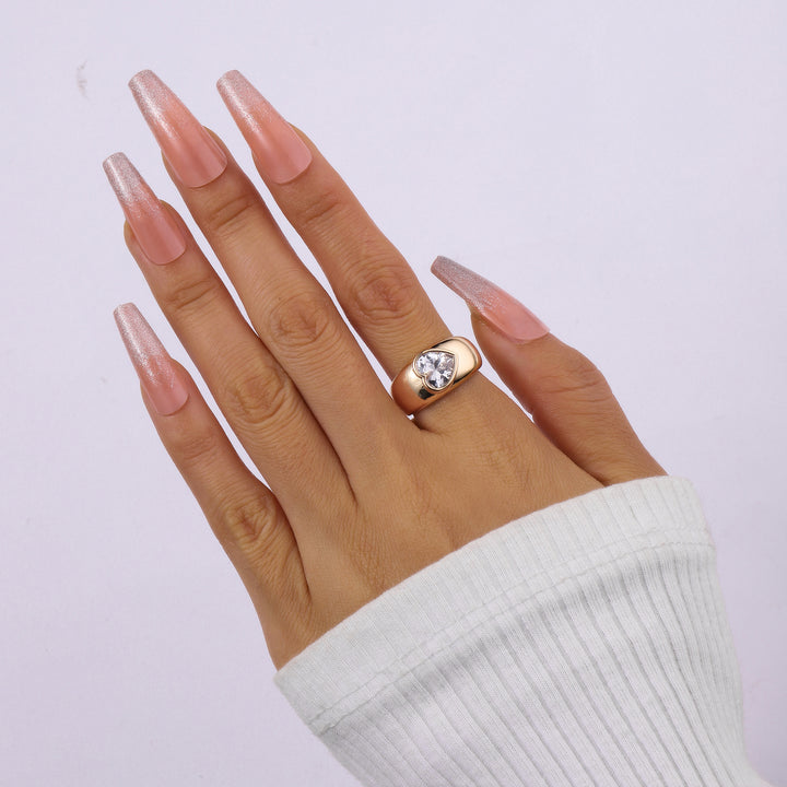 Diamond Heart Gold Ring | Salty