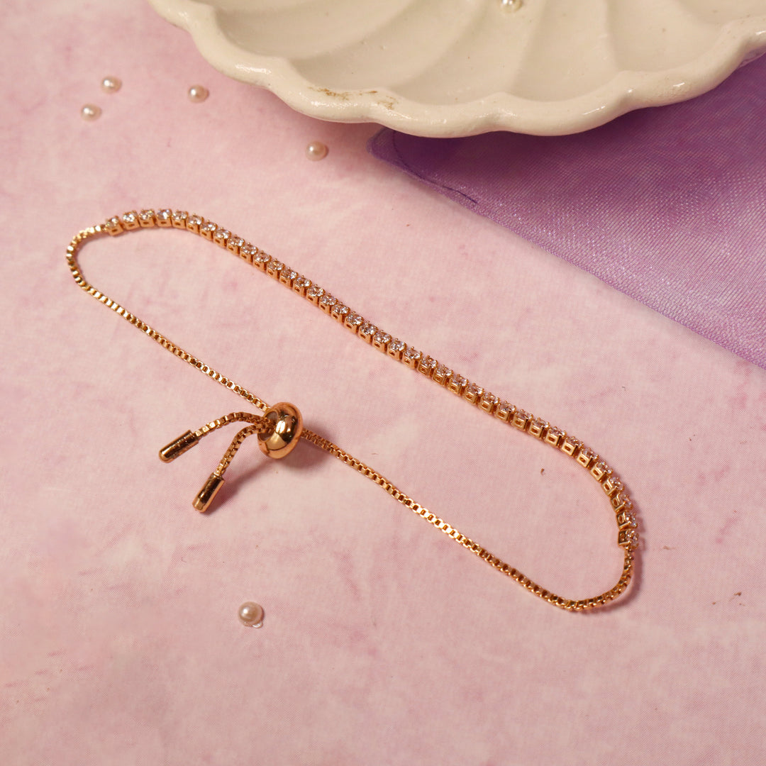 Diamond Whisper Tennis Bracelet - Gold