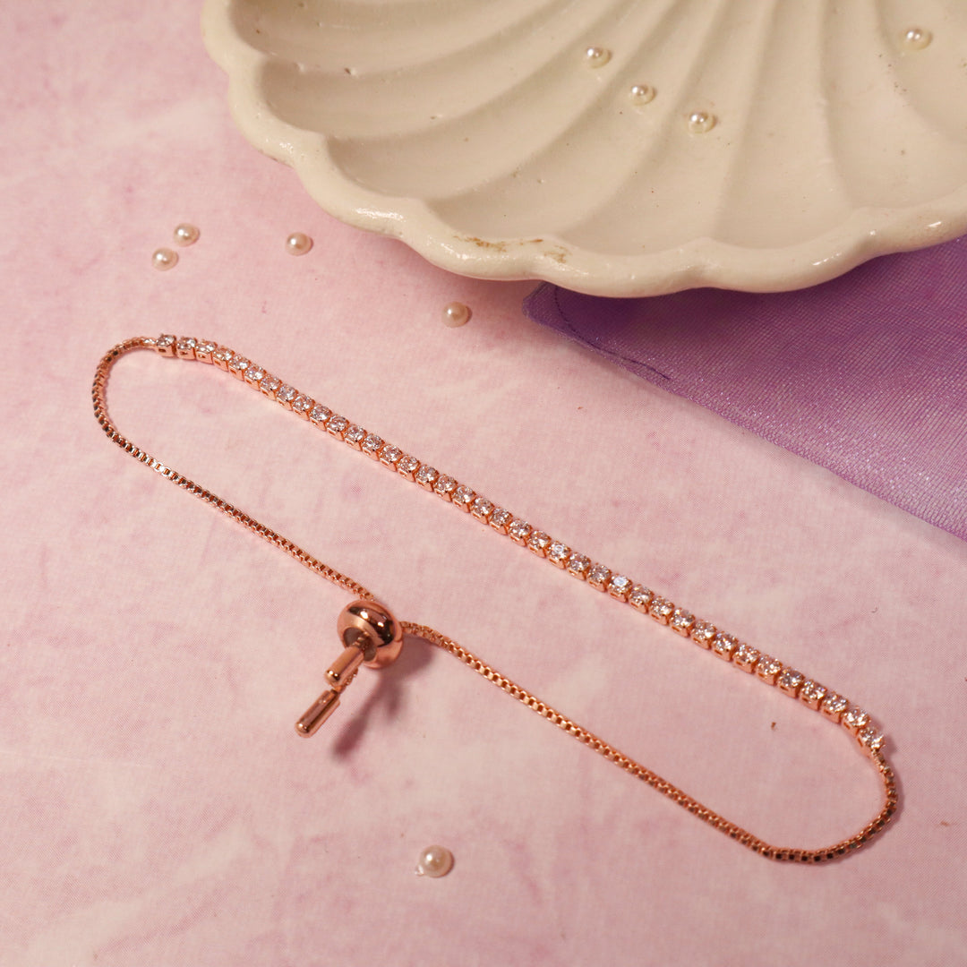 Diamond Whisper Tennis Bracelet - Rose-Gold - Salty Accessories