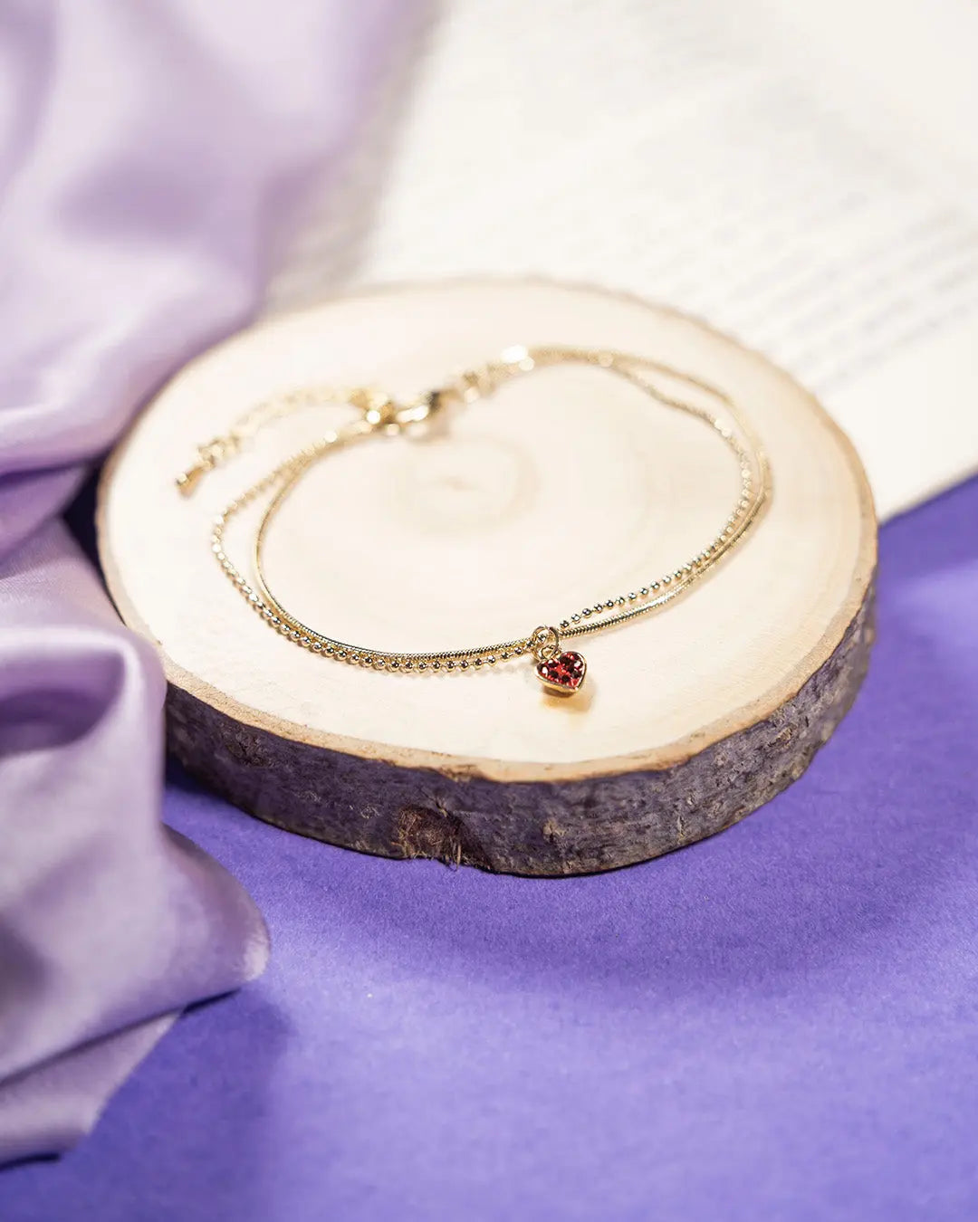 Double Chain Love Bracelet - Red - Salty Accessories