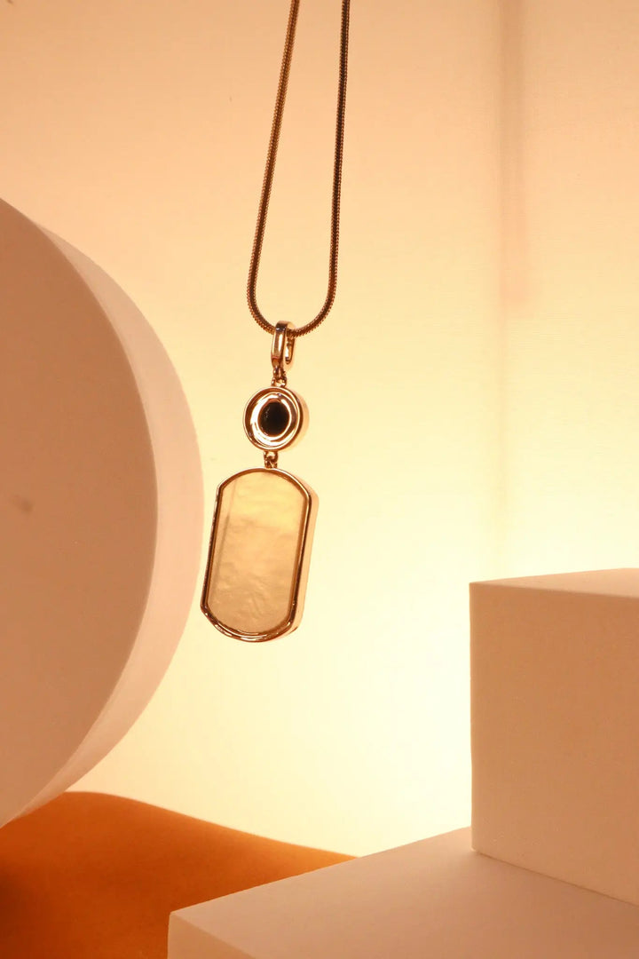 Double Sided Frame Rectangle Necklace - Salty Accessories