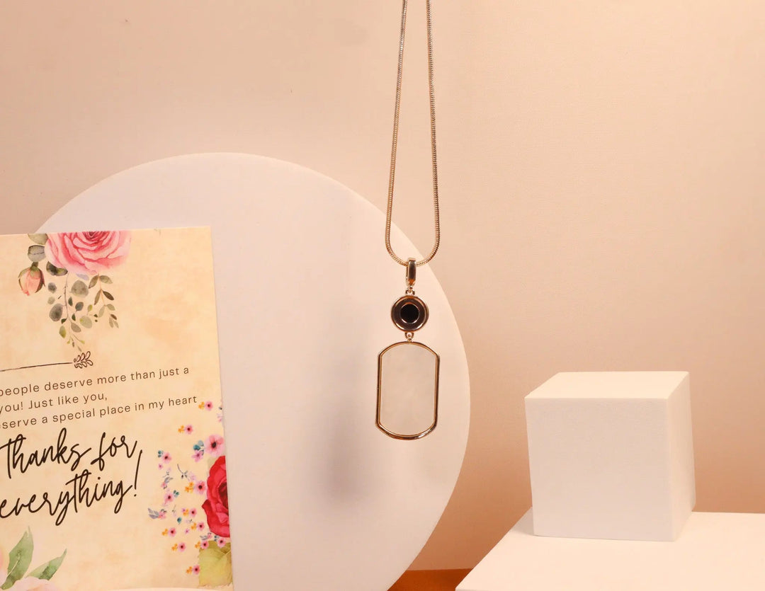Double Sided Frame Rectangle Necklace - Salty Accessories