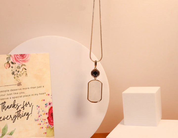 Double Sided Frame Rectangle Necklace - Salty Accessories