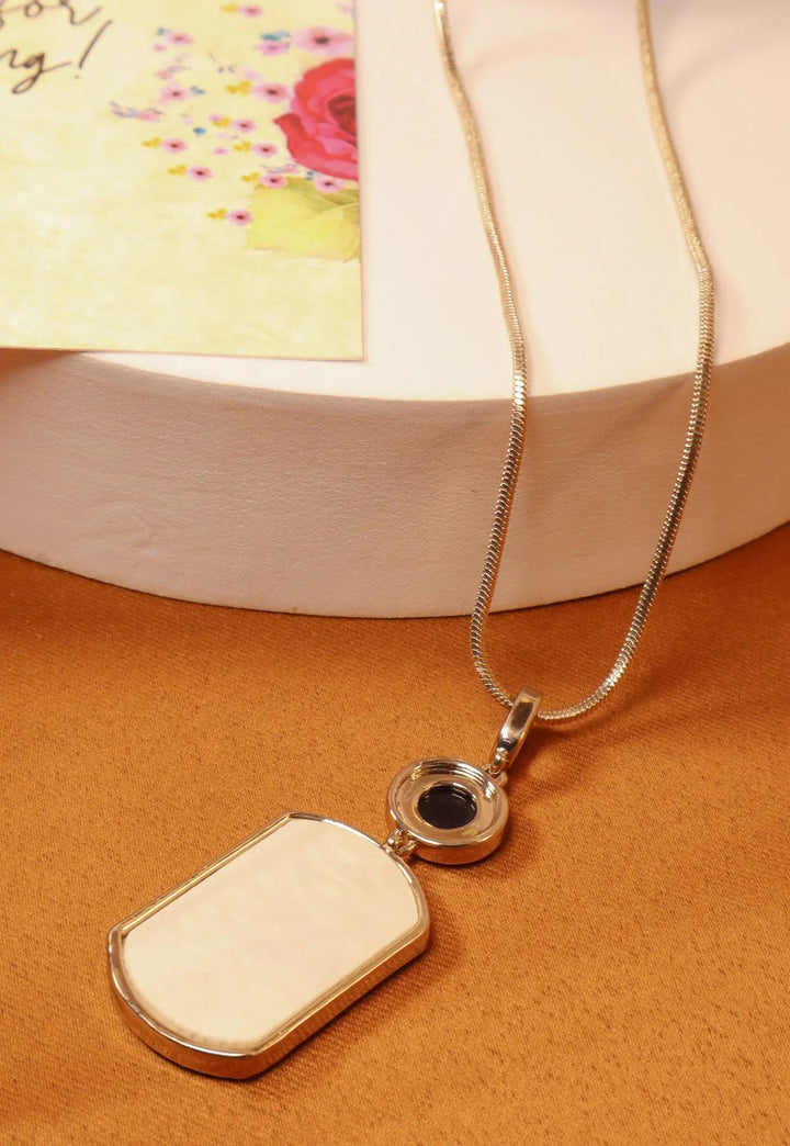 Double Sided Frame Rectangle Necklace - Salty Accessories
