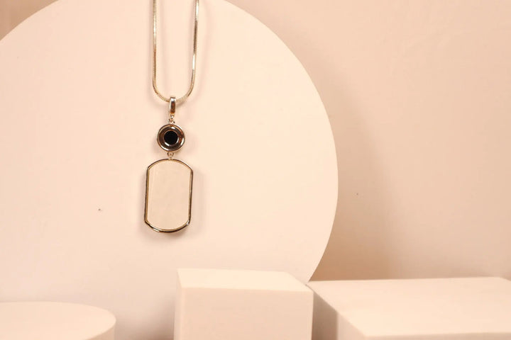Double Sided Frame Rectangle Necklace - Salty Accessories