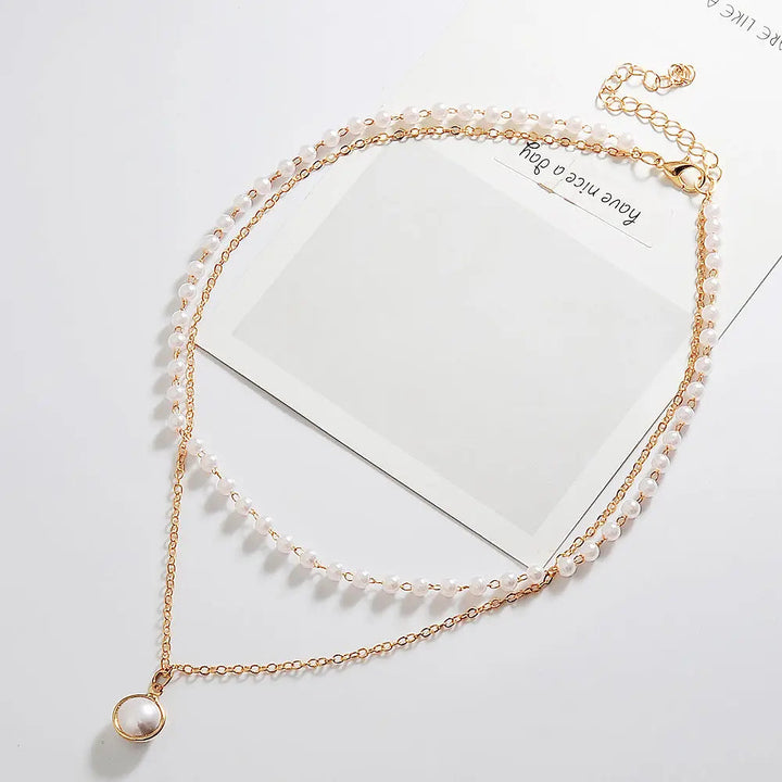 Double Layer Pearl Necklace - Salty Accessories