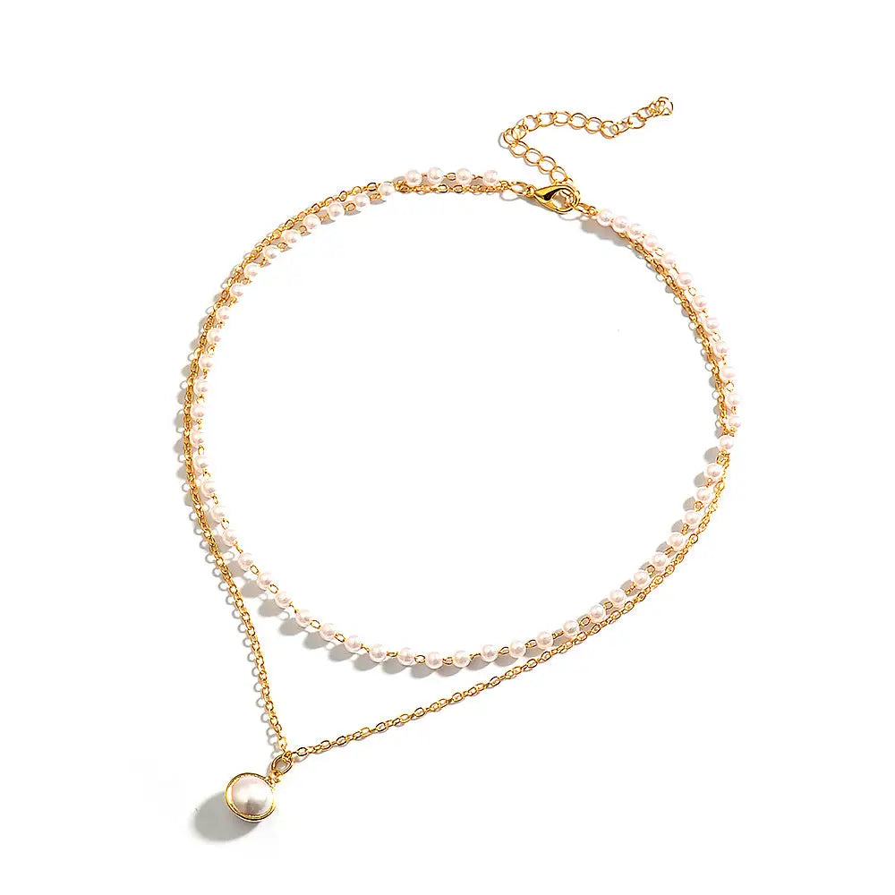 Double Layer Pearl Necklace - Salty Accessories