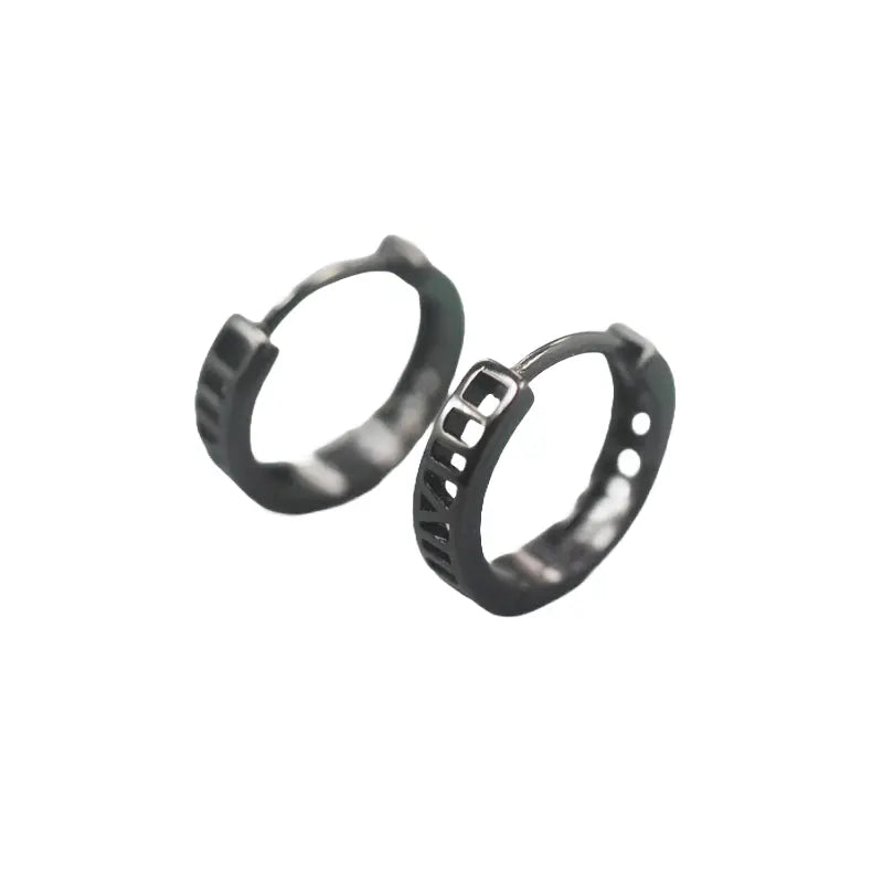 Drake Black Hoops - Salty Accessories