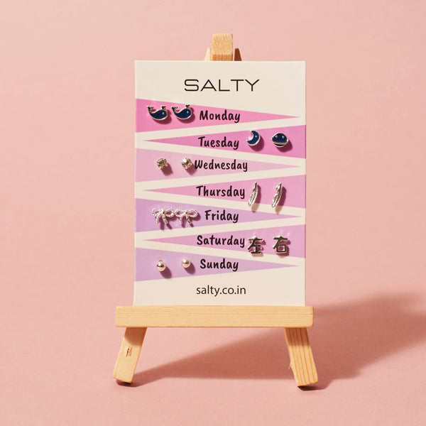 "Dream" Weekly 7 Stud Earrings Set