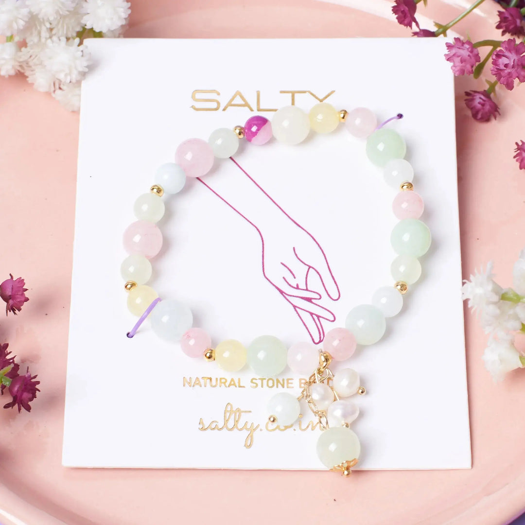 Dreamy Peach Natural Stone Band - Salty Accessories