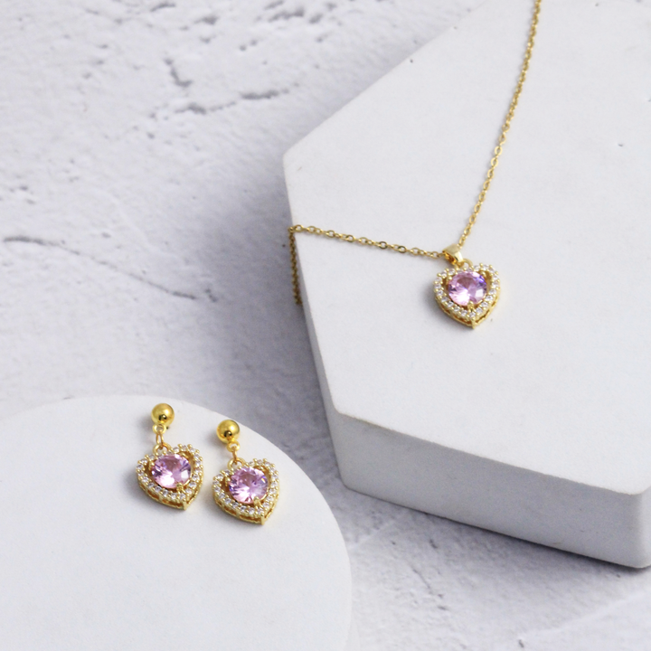 Dreamy Love Earrings and Necklace Set
