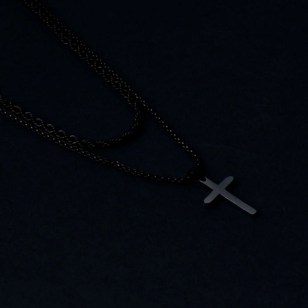 Dual Chic Black Cross Chain | Salty