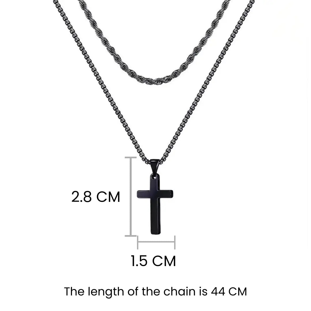 Dual Chic Black Cross Chain | Salty