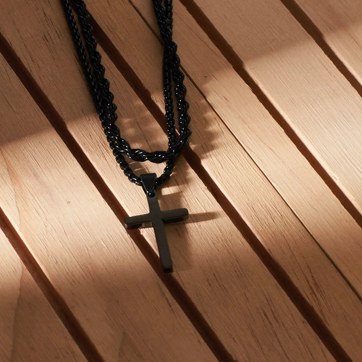 Dual Chic Black Cross Chain - Salty Accessories