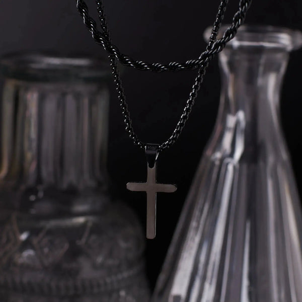 Dual Chic Black Cross Chain